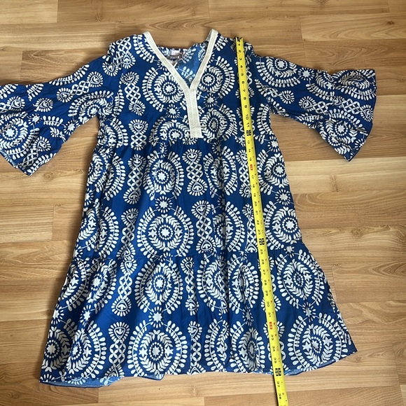 Saiph Lab White and Blue Cotton Dress - Picture 5 of 16